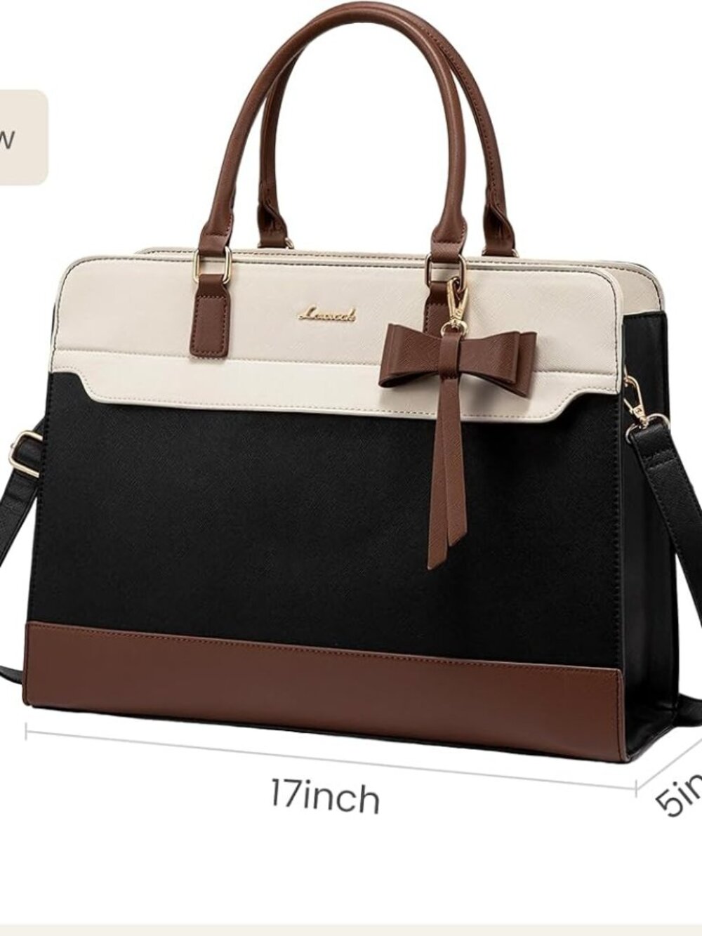 LOVEVOOK Women's Leather Laptop Tote Work Bag Waterproof Business Handbag